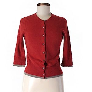 Cashmere Cardigan sweater, rust/tan, M